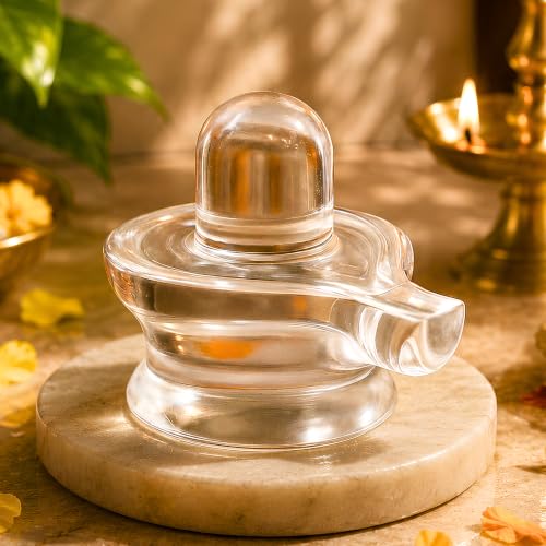 Image of Certified Original Sphatik Shivling for Puja & Meditation (90-100g) | AAA Grade Clear Quartz Crystal Lingam Idol with Ganga Jal & Chandan | Sawan Shravan Jalabhishek Puja | Maha Shivratri Gift