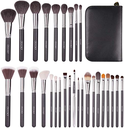 Docolor Makeup Brushes 29 Piece Professional Makeup Brush Set Premium Goat Hair Kabuki