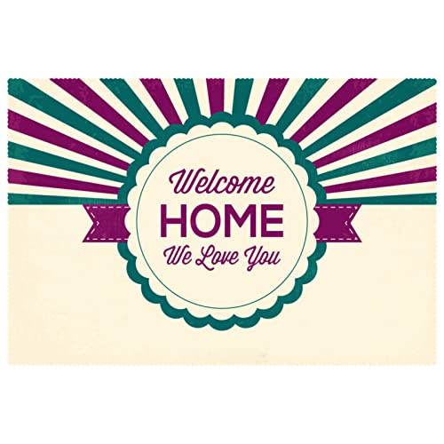 Sets de table anti-chaleur Welcome Home en tissu Oxford résistant - 2