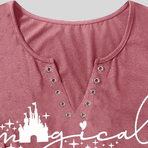 Magical Shirt for Women Magic Kingdom Tshirt Cute Castle Graphic Tees Family Vacation Shirts Short Sleeve Casual Tops3
