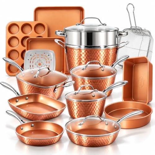 GOTHAM STEEL HAMMERED 20 Pc Titanium Ceramic...
