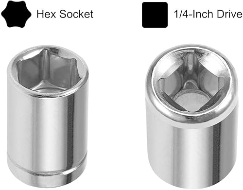 Miniatura 3 de uxcell Juego de llaves hexagonales de 1/4 pulgadas de 0.197 in - 0.472 in métricas Cr-V, 2 juegos