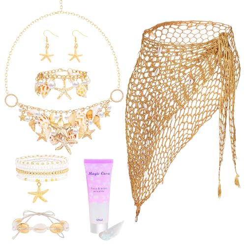 Mermaid Costume Accessories Set – Crochet Skirt,...