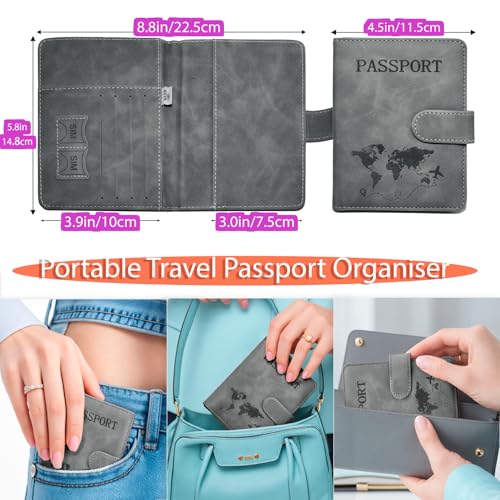 Passport Holder for Travel Essentials, 2 Pack Rfid Passport Cover for Women Men4