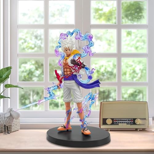 Image of Blue Aura Monkey D Luffy Gear 5 Action Figure Height -27cm Multicolour PVC Collectible | Luffy God Standing