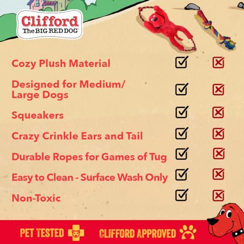 Clifford-Busy-Body-Rope-16-Tug-of-War-Dog-Toy-Durable-Cozy-Plush-Dog-Toy-Stuffed-Animals-Play-Toy-with-Ropes-for-Games-of-Tug-Mental-Stimulation-Interactive-Bonding-Comfort - Cucciolini Doodles Clifford-Busy-Body-Rope-16-Tug-of-War-Dog-Toy-Durable-Cozy-Plush-Dog-Toy-Stuffed-Animals-Play-Toy-with-Ropes-for-Games-of-Tug-Mental-Stimulation-Interactive-Bonding-Comfort