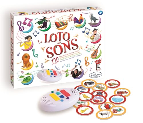 Sentosphère 3900100 Klanglotto, interaktives Sinnesspiel, 120 Geräusche erkennen, auditives Wahrnehmungstraining, sensorisches Spiel für Erwachsene Kinder ab 3 Jahren