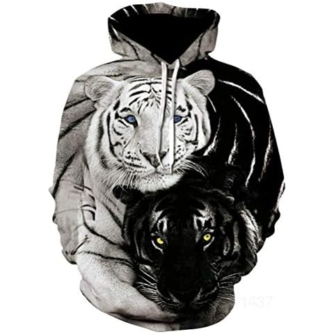 Himlaya Hombre Sudadera con Capucha, 3D Animal Color Impresa Hoodies con Bolsillo Cover