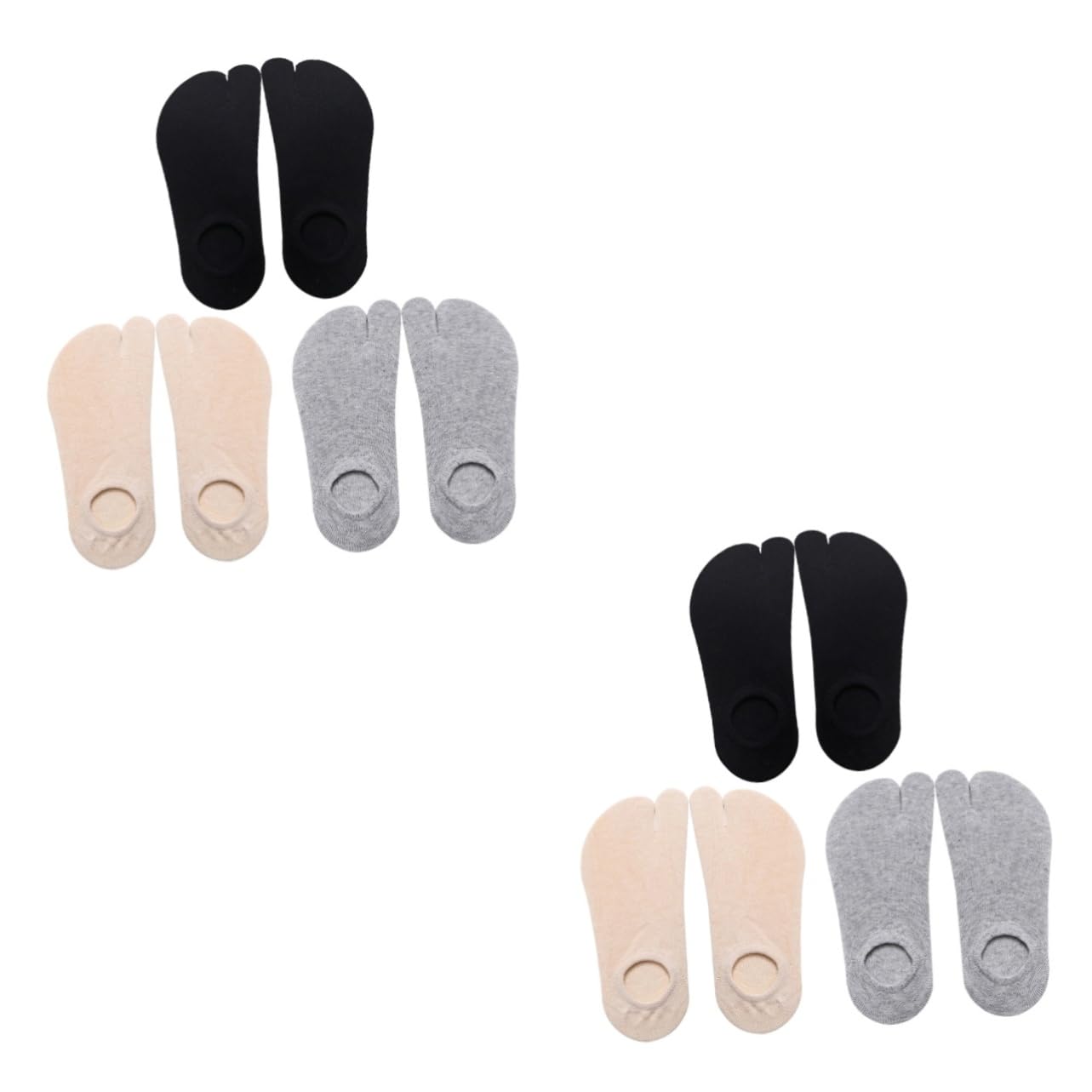 SHERCHPRY 2sets Breathable Women's Socks Low Cut Cotton Toe Socks Washable Women's Split Toe 3pairs*2