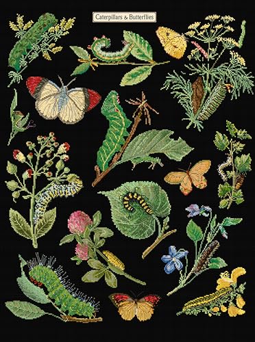 Kit point de croix compté Thea Gouverneur papillons sur toile Aïda noir