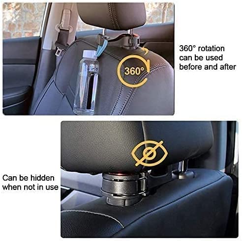 Lot De 2 Crochets De Siège De Voiture Avec Support De Téléphone Portable, 2 En 1 Crochet