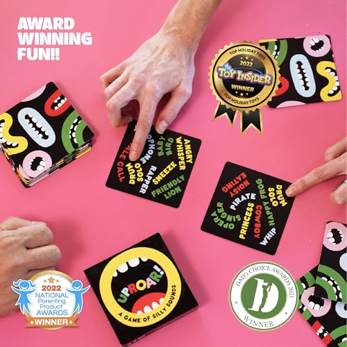 UpRoar! The Card Game of Silly Sounds – Funny Family Party Game for Kids, Adults, 2+ Players, Eco, Sustainable, Fun, Birthday Gift, Game Night, Stocking Stuffer, Halloween, Thanksgiving, Christmas
