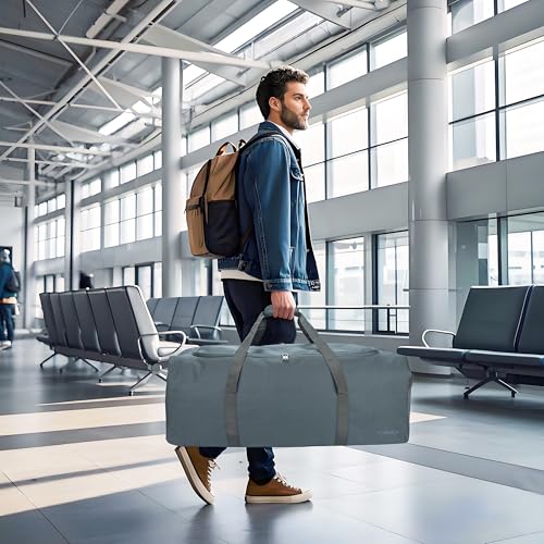 Large Duffle Bag for Travel, 100L Travel Bags for Men Extra Large Duffel Bag Water & Tear Resistant Women Weekender Bag w/Shoulder Strap for House Moving Travel Essentials Camping Gear Storage2