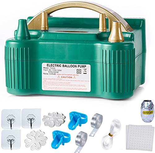 LAttLiv Balloon Pump, 110V 600W Electric Balloon Pump, Electric Balloon Inflator, Balloon Pump Electric, Portable Balloon Inflator, Dual Nozzle Balloon Air Pump, Air Pump for Balloon Garland