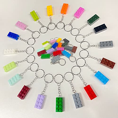 NA 20 Pièces Porte-clés, Brick Keyrings, Porte-clés Bloc de Construction, 20 Couleurs Brick Keychain, pour fête d'anniversaire, Cadeaux De Décoration, Articles pour Fêtes