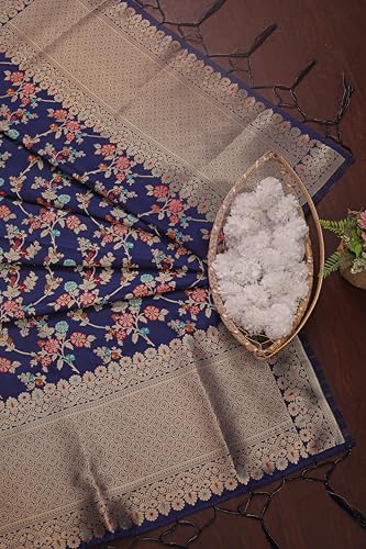 Image of DEVANGI Women's Woven Banarasi Silk Dupatta /Chunni For Women, Floral Print 1 Meter Wide and 2.3 Meter Length Printed Designer Dupatta /Chunni For Girls