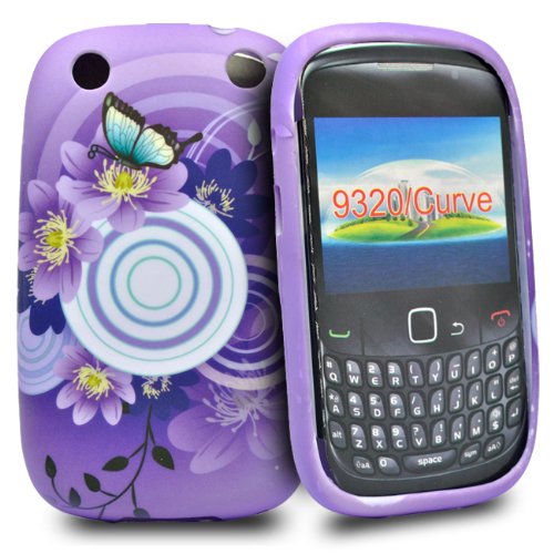 Accessory Master Coque en silicone pour Blackberry Curve 9320 Violet Cercle Fleurs