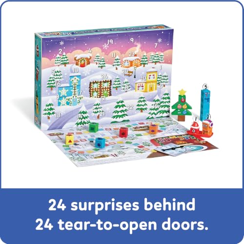 hand2mind Numberblocks MathLink Cubes Advent Calendar, 24 Days of Surprise Gifts and Themed Figures, Christmas Countdown Calendar with Build-in Game Board, Christmas Playset for Girls and Boys Ages 3+ - Image 2