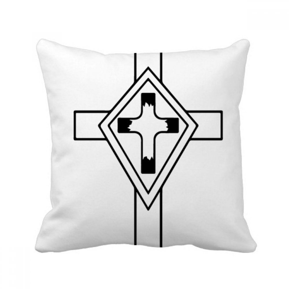 Coussin avec croix chrétienne pour un soutien lombaire sur le canapé