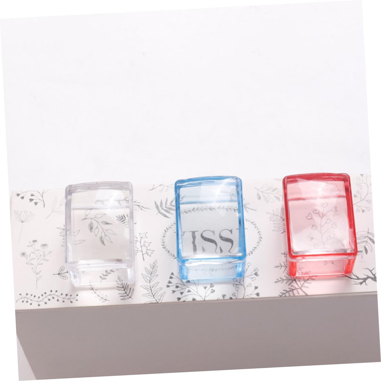 FRCOLOR 4 Set Di Timbri Per Manicure Sigilli Per Unghie Set Di Strumenti Per Il Trasferimento Per Creazioni Di Nail Art A Casa 3 Pezzi * 4