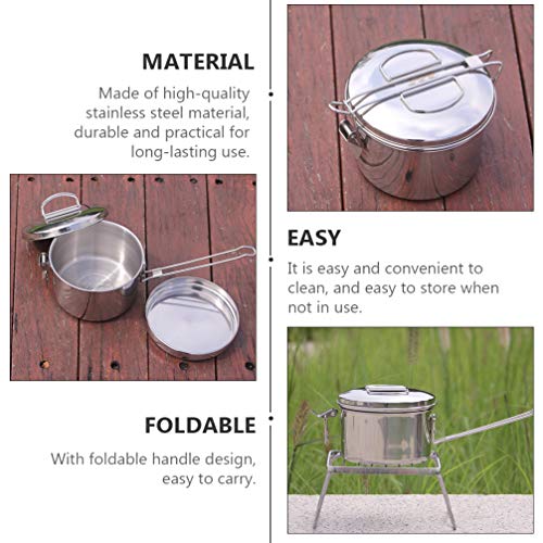 BESPORTBLE Aço Inoxidável Caixa de Almoço Bento Box 1200Ml Double- Layer Metal Recipientes Almoço