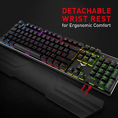 havit Mechanische Gaming Tastatur Maus Headset Set, RGB QWERTZ Handballenauflage Tastatur (DE-Layout), 4800 Dots Per Inch Gaming Maus und RGB Gaming Headset (KB380L) - Image 3