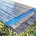 2mm Thick Sunshine Roof Sheet,Transparent Roofing Sheet,Fiberglass Daylighting Panels,Replacement Shed Panel,3/4/5/8/10/12/15pcs Patio Corrugated Tool Wall Garage Shed (35x71in,4 pcs)