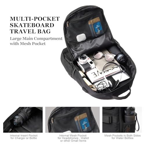 Skateboard Backpack with USB Port