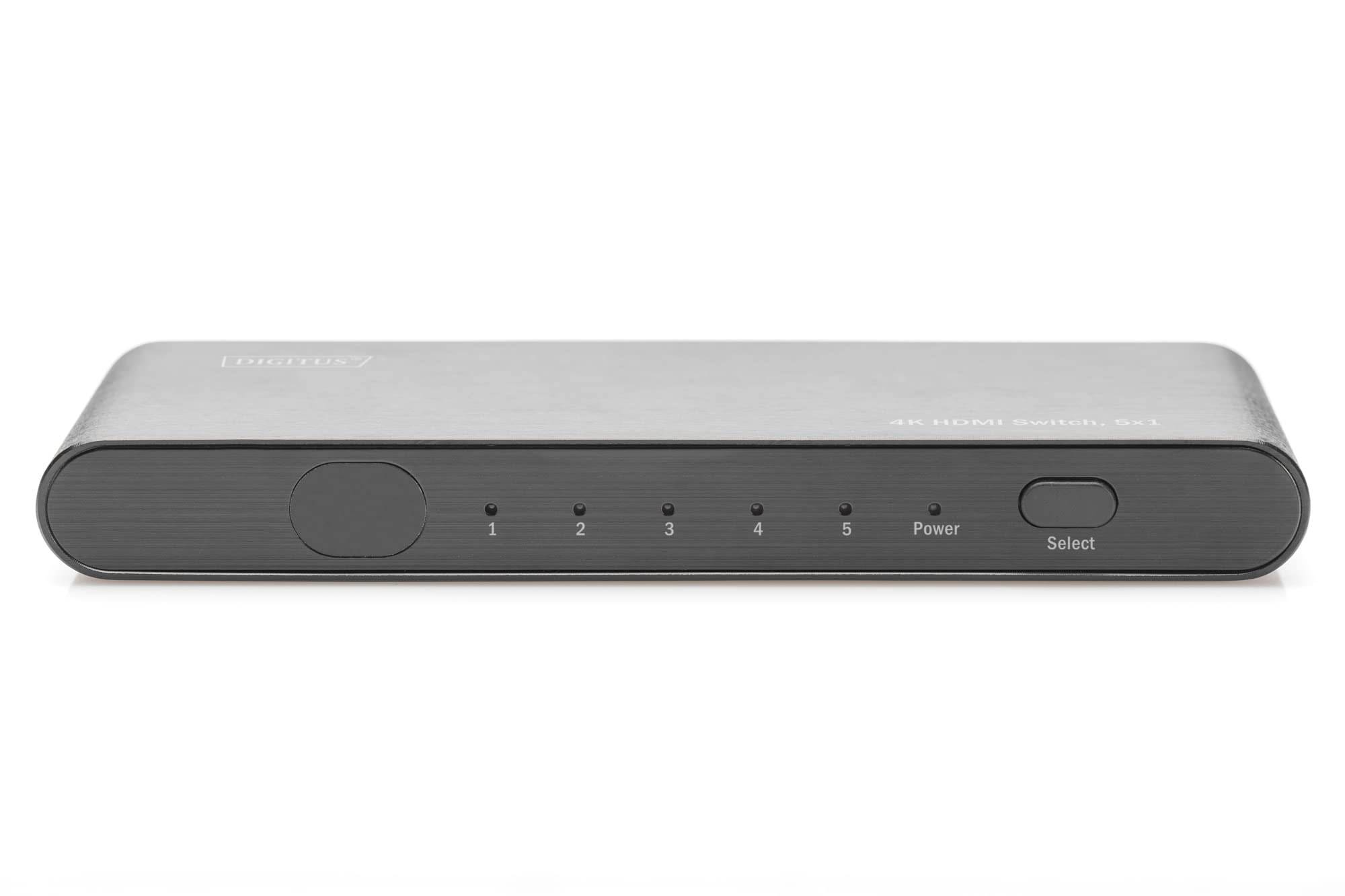 DIGITUS 4K HDMI Switch, 5x1 (5X Input, 1x Output), Ultra HD z 60 Hz, Full 3D, HDCP 2.2, HDMI 2.0, aluminiowa obudowa czarna
