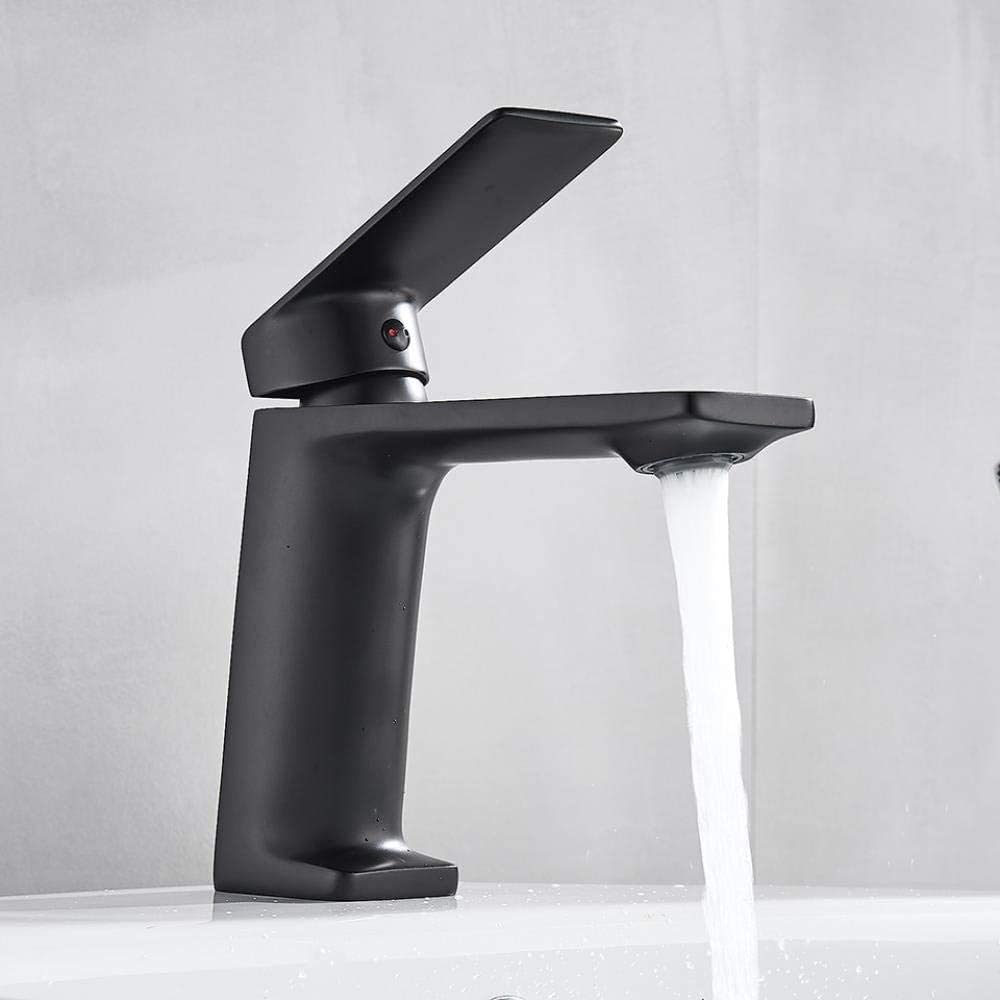 Robinets de lavabo à trou monté sur le pont mitigeur noir pour rénover une salle de bains chic