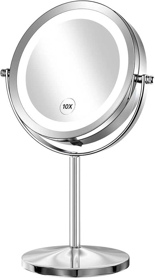 Gospire 1x/10x Magnifying Lighted Makeup Mirror Double
