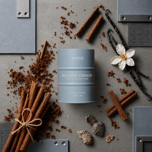 Image of M&SENSE Tobacco Vanilla Scented Candles Natural Non Toxic, Aromatherapy Candle for Stress Relief Meditation Relaxing, Housewarming Gifts for Women Men, 11.3oz 70 Hour Long Burning