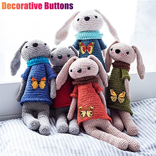 200Pcs Wooden Butterfly Buttons For Crafts, Diy Vintage Wood Butterfly Cute Animal Buttons For Sewing 1 Inch Colorful 2 Holes Small Cartoon Decorative Buttons For Crafts Clothes Accessories #TOP3