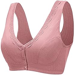 Bar Ventilador liaddkv Mujeres sólido bar ventilación hebilla inalámbrica botón chaleco casual lencería rodilla medias, Rosa., 40
