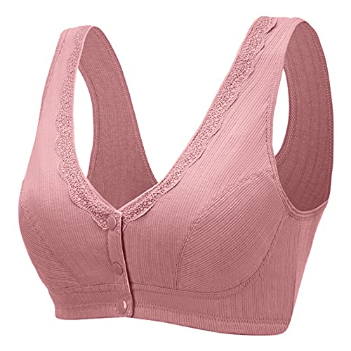Bras for Women,No Underwire Buttons Bra Plus Size Anti-Slip Bras Everyday Sleep Bra Breathable Bralette