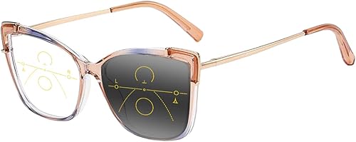 Miniatura 9 de Gafas de lectura fotocromáticas de transición multifocal progresiva ojo de gato para mujeres lector anti-UV