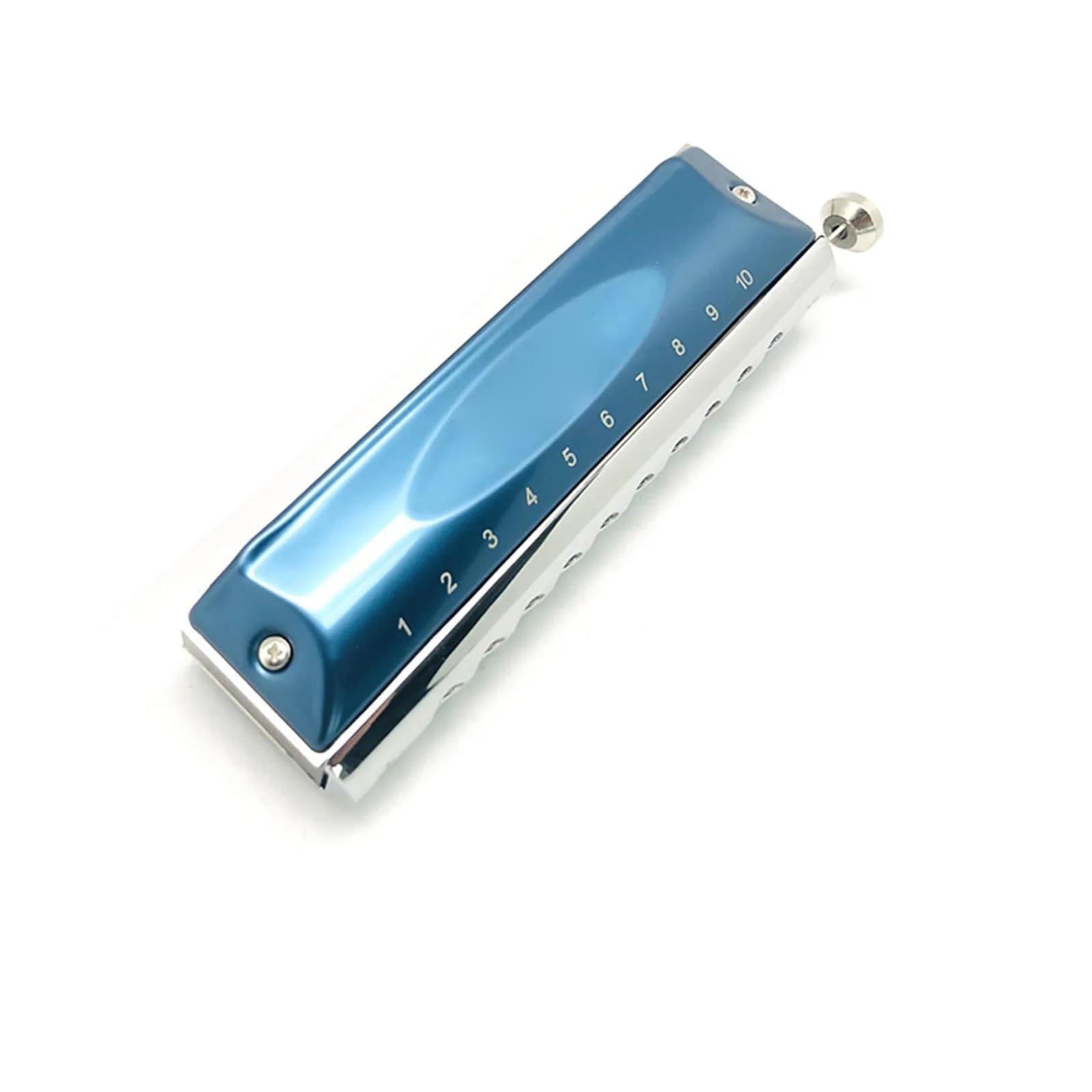 Armoniche a bocca Armonica Blues Professionale A 10 Fori Pettine In Alluminio Piegabile Con Copertura Blu