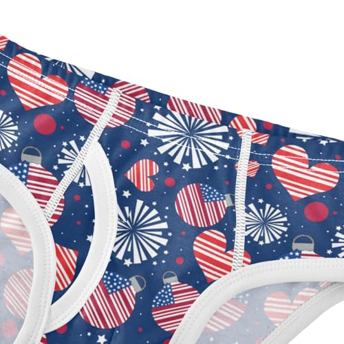 Boys' Exclusive Briefs Toddler Underwear 95% Combed Cotton Boxerbriefs 2T Patriotic and Ornament Pattern 434