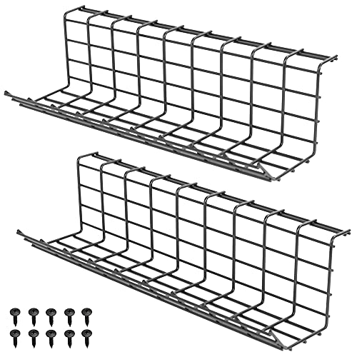 VIVO Iron Dual Under Desk 17 inch Cable Management Wire Racks, Power Strip Holders, Cord Organizers, Wire Management Trays for Office and Home, 2 Pack, Black, DESK-AC06-2B VIVO Iron Dual Under Desk 17 inch Cable Management Wire Racks, Power Strip Holders, Cord Organizers, Wire Management Trays for Office and Home, 2 Pack, Black, DESK-AC06-2B