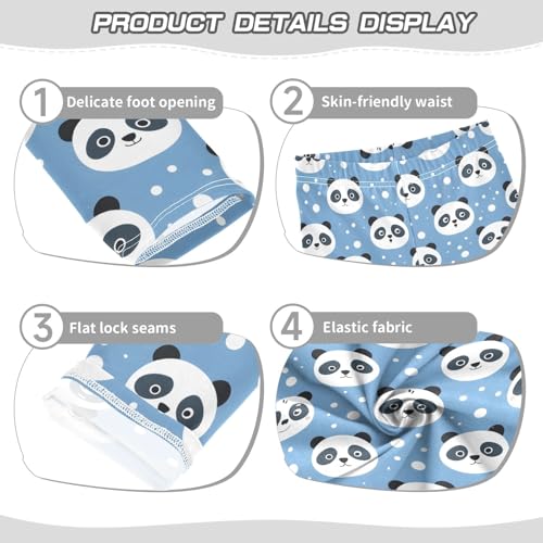 Cartoon Blue Panda Girls Leggings Soft Comfortable Athletic Leggings Dancing Pants for 4-10 Years3