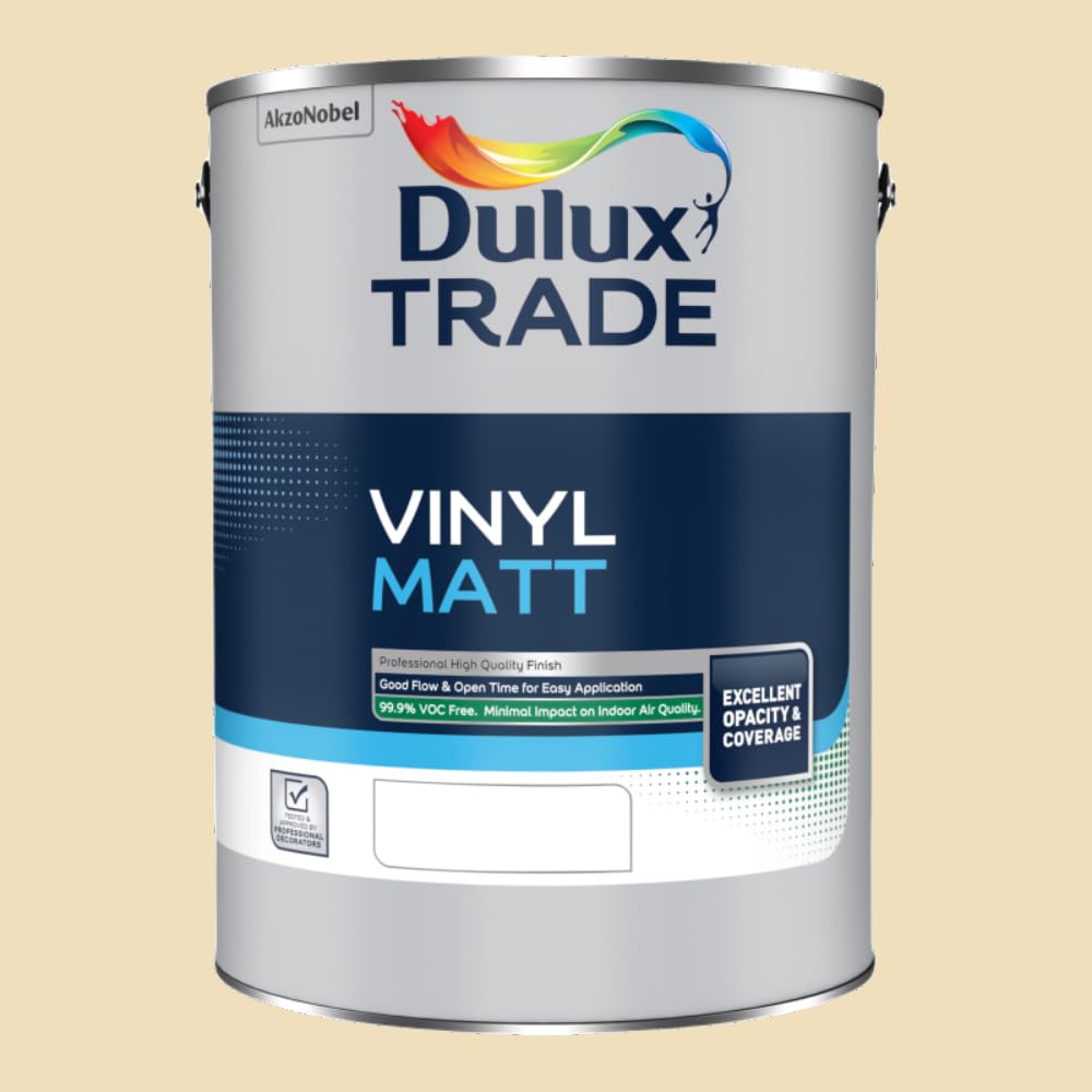Paint Stop Mixed Colour Dulux Trade Vinyl Matt Buttermilk 5L