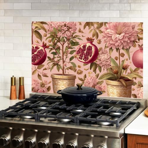 Image of Pomegranate Botanical Backsplash Peel and Stick, 35.4x23.6 in