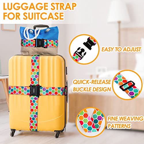 Gutsdoor Luggage Straps for Suitcases, Add a Bag Luggage Strap & Luggage Tag Set, Adjustable Luggage Belt Suitcase Strap Travel Bag Accessories4