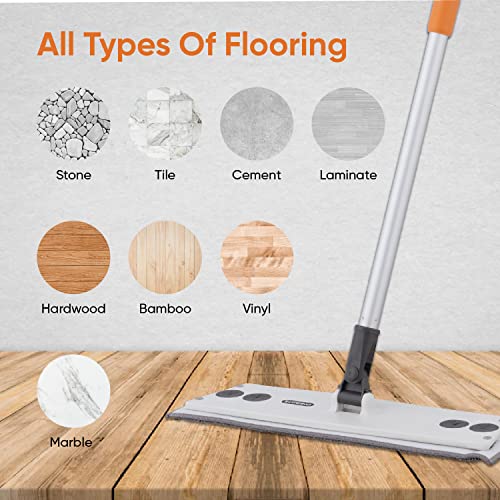 Image of Superio Microfiber Mop Pads Refill, Replacement Head with Velcro, 16 Inch for Flat, Spray Mop Set - 3 Pack - Grey