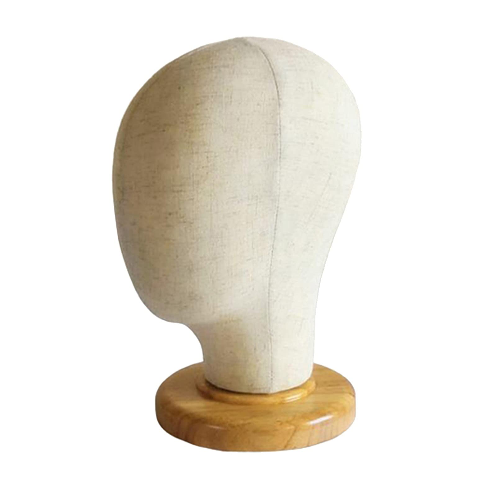 Mannequin Head Wig Dokonywanie głowy Korka Płótna Szkoła Peruka Kapelusz Okulary Wyświetlacz z górą otwór z stojakiem, 21.26 cal(02)
