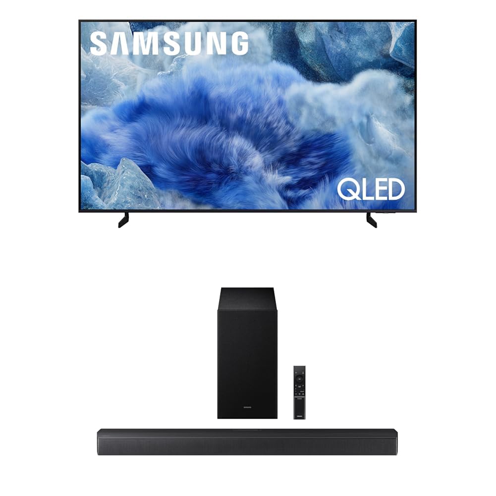 Samsung 50-Inch Class QLED Q8F 4K UHD Smart TV (2025 Model) + Samsung B-Series Soundbar HW-B630F 3.1 ch DTS Virtual:X Soundbar with Subwoofer (2025 Model)