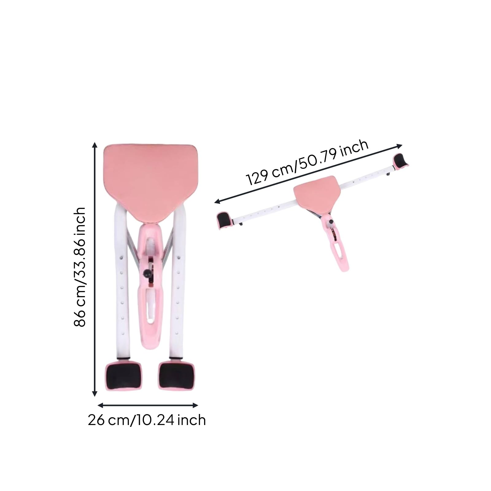 Leg Stretching Allenatore di Gambe Spaccate Macchina Flessibilità Attrezzo Allungamento con Seduta E Schienale Imbottiti Struttura in Acciaio , Rosa , Standard