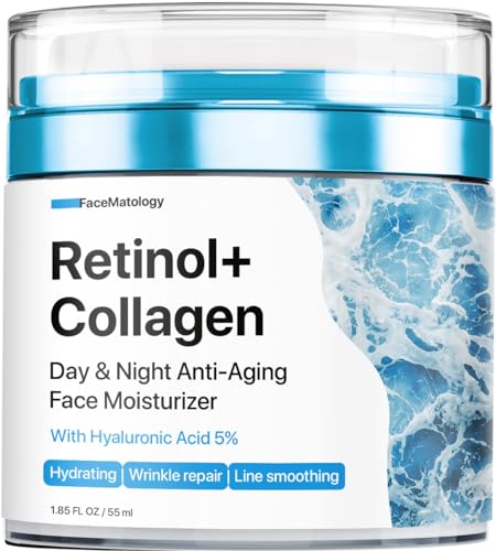 Face Moisturizer Retinol Cream - Men and Women Anti-Aging Day & Night Neck Décolleté with Retinol, Collagen Hyaluronic Acid Hydrating Wrinkle Repair Safe for All Skin Types