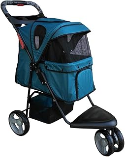 Cão de estimação Gato Carrinho de passeio Carrinho Reboque Porta-copos Cesta de armazenamento Grande 360 graus Carga rotativa dentro de 15 Kg Colchão dobrável para carrinho de estimação (B)