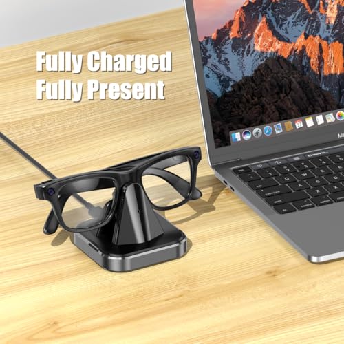 Charging Dock for Ray-Ban Meta Smart Glasses, Portable Charger Stand Compatible with Wayfarer, Headliner, Skyler, HSTN, Travel Charging Station with LED Indicator, Alloy with Weighted Non-Slip Base - image 6